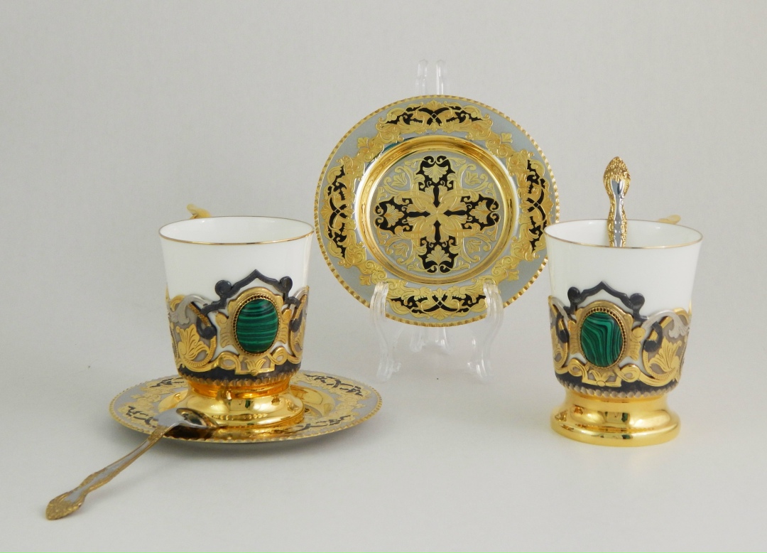 Кофейный набор "Малахит"